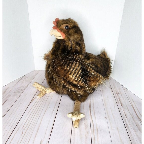 Folkmanis Hand Puppet Hen Chicken Plush Soft 20" Realistic Stuffed - Picture 1 of 11